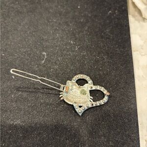 Silver Heart-Shaped Hair Clip